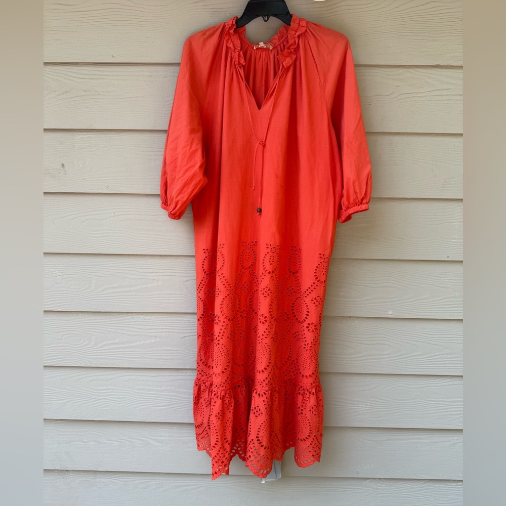 ANN MASHBURN Cotton Vibrant Orange Dress